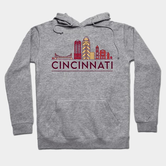 Cincinnati cityscape Hoodie by SerenityByAlex